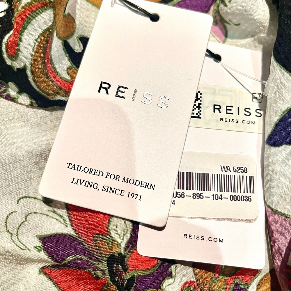 Reiss Cream Annie Retro Print Top NWT - Picture 6 of 6